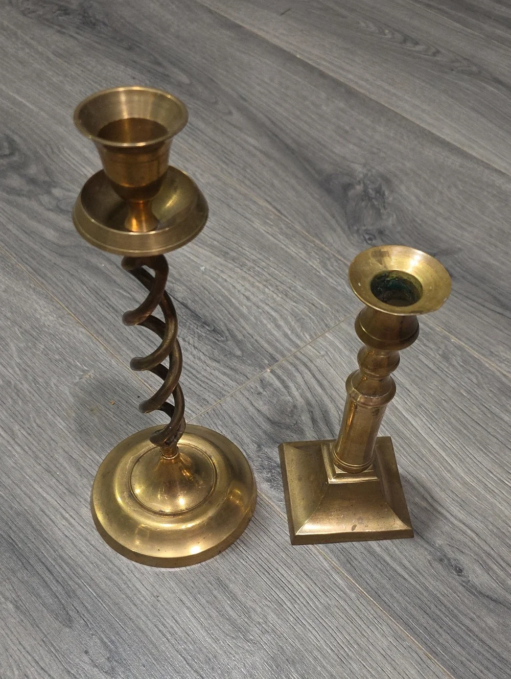 Brass Vintage Candlestick Holders Set Of 2